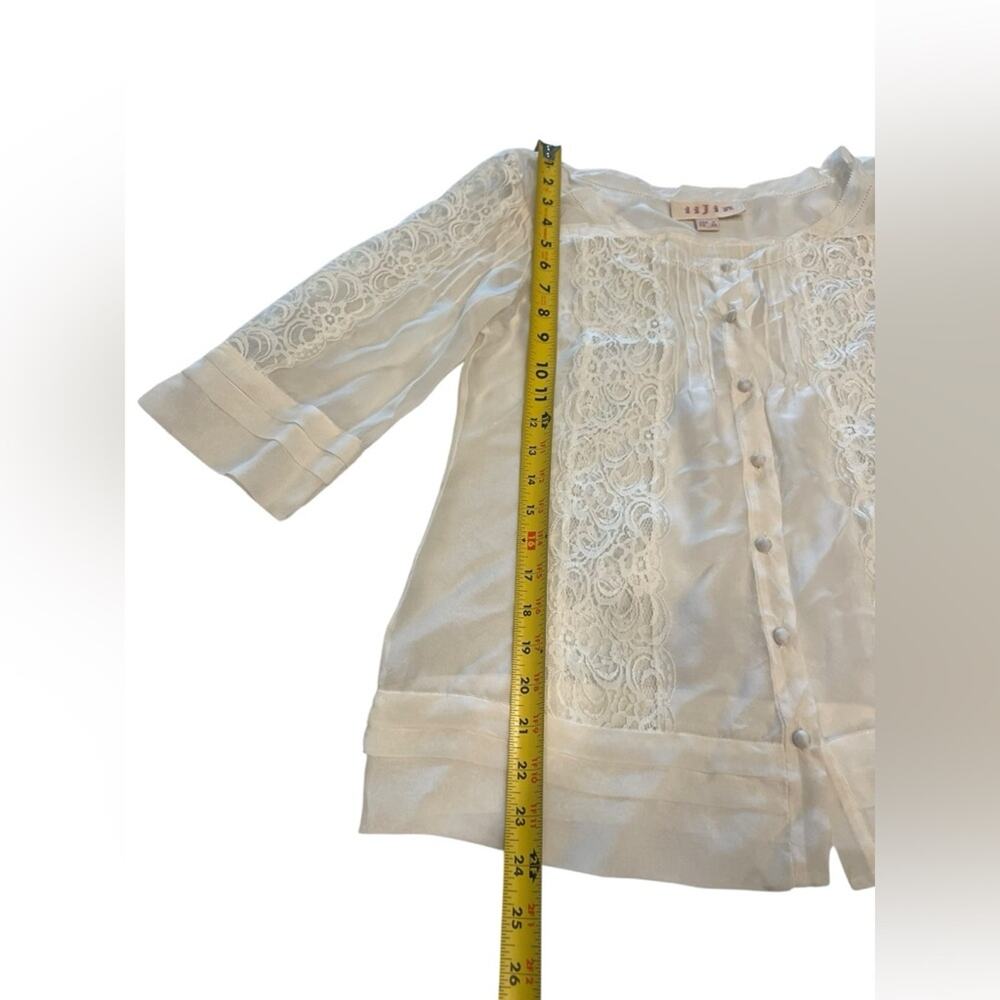 Iijin Silk Chiffon Hand Lace  Blouse Top Size:2 - Picture 5 of 10